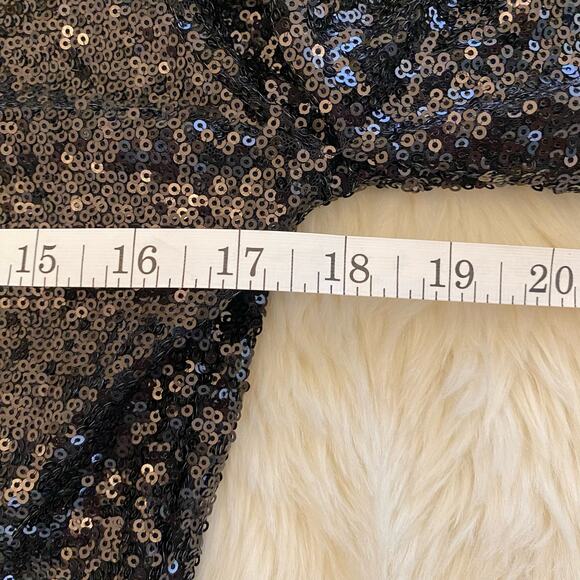 La Cite V-Back Sequin Mini Dress Black Medium - Picture 11 of 12